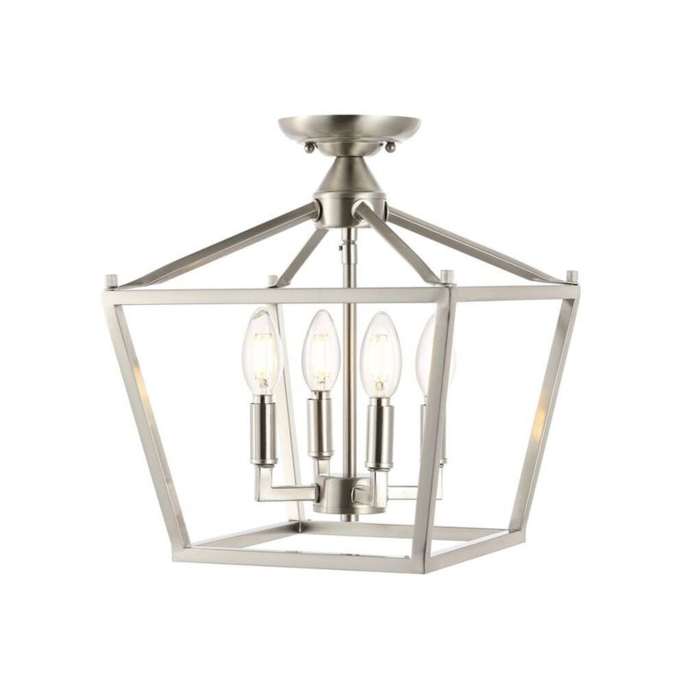 JONATHAN Y - 12" 4-Light Plains Mini Lantern Iron Modern Farmho Gray